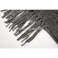 Women's Knitted Stretchable Turtleneck Tassels Poncho Cape